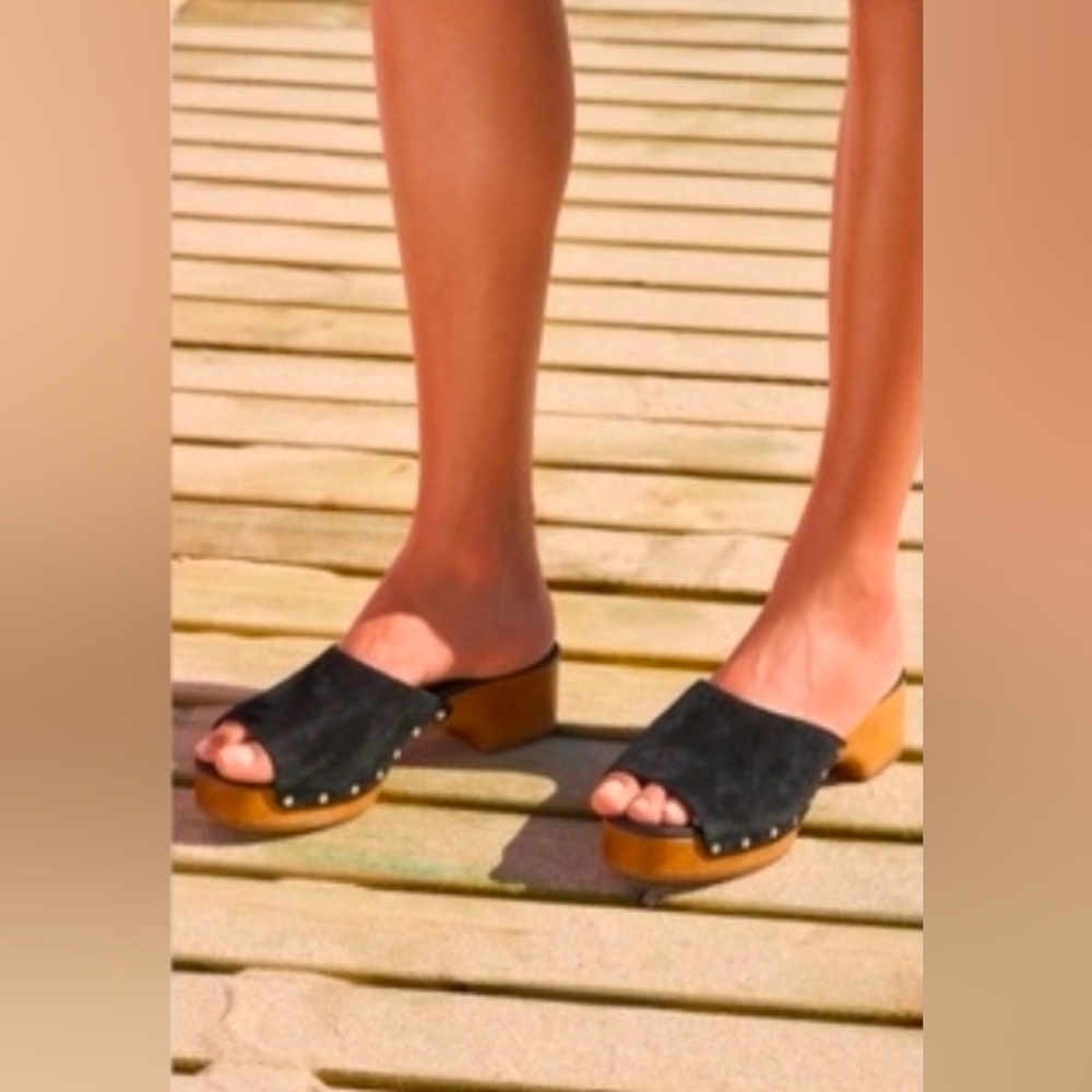 Rag & Bone Mara Clog Slide In Black Suede Revolve 36 View 3